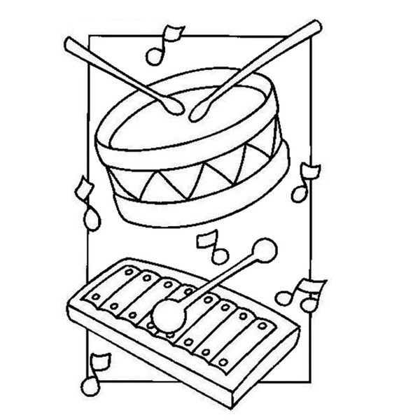 Coloriage Fête De La Musique  Coloriage Instrument De concernant Note De Musique A Colorier