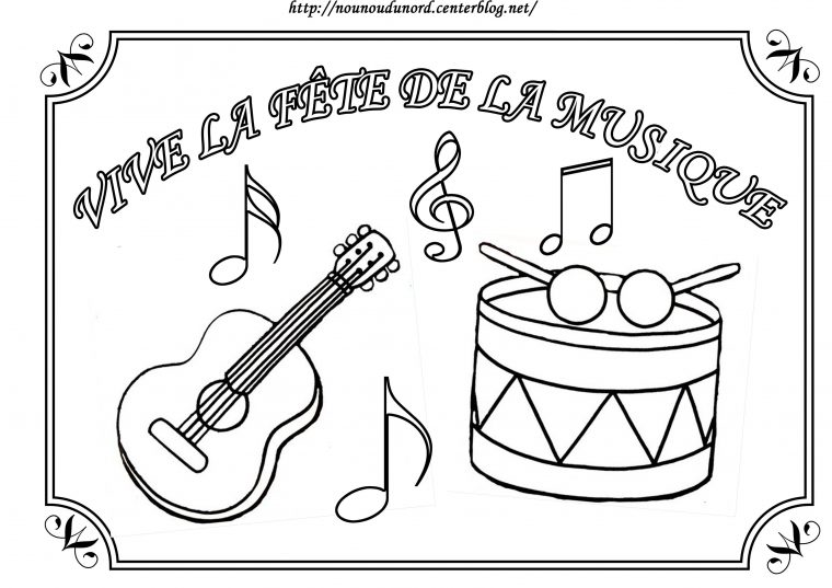 Coloriage Fete De La Musique destiné Instruments De Musique Dessin