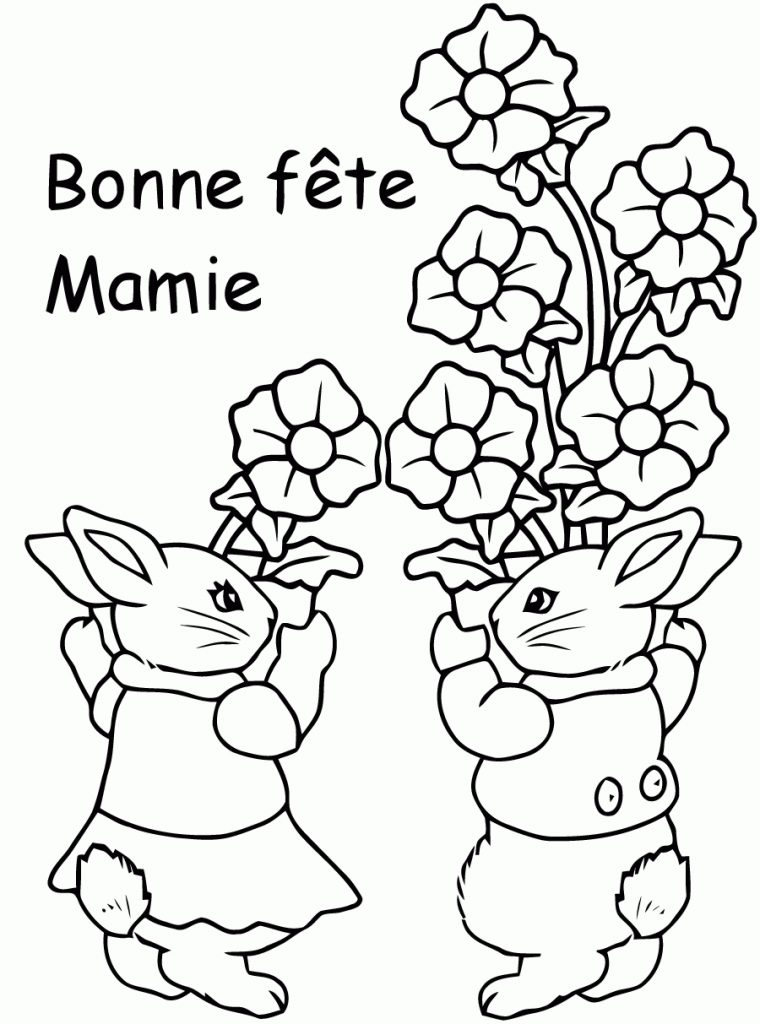 Coloriage Fête Des Mamies avec Coloriage Bonne Fete