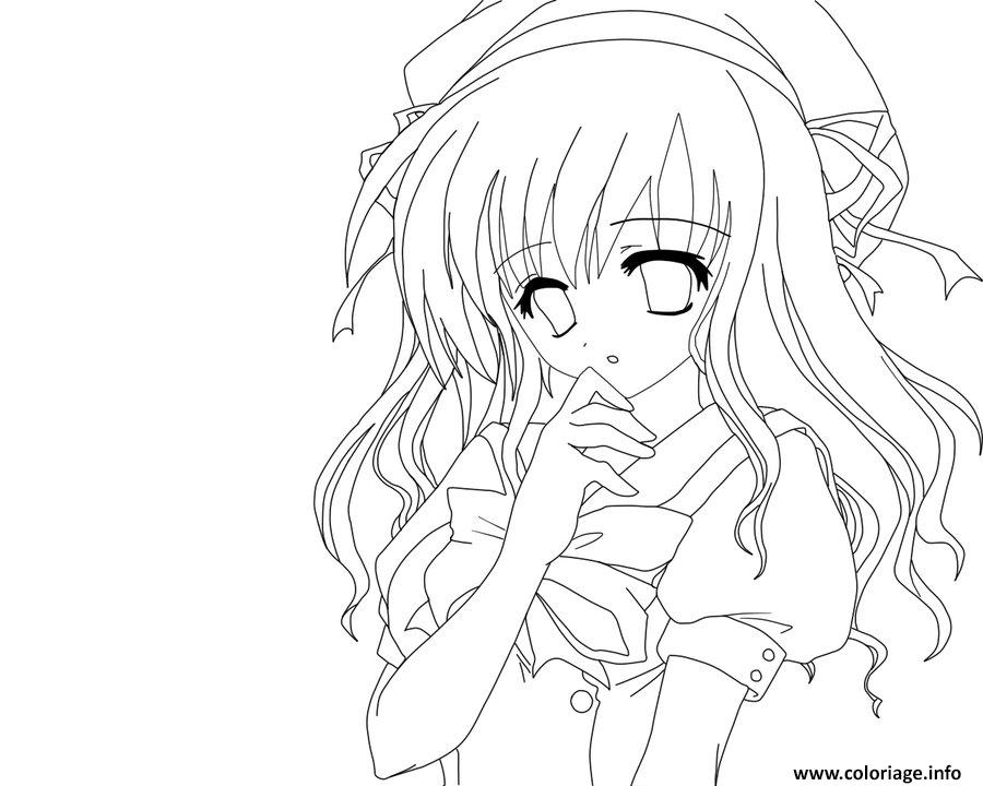 Coloriage Fille Manga 2 Dessin Manga À Imprimer avec Coloriage De Fille À Imprimer 