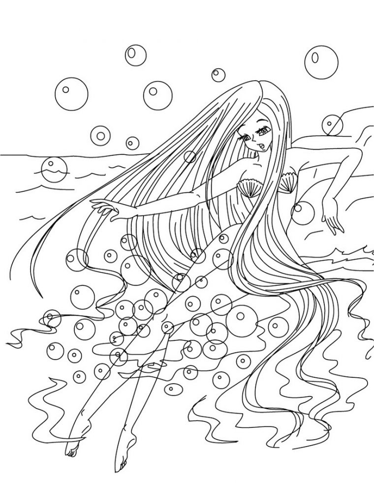 Coloriage Fille Sirene À Imprimer serapportantà Sirène À Colorier