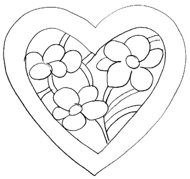 Coloriage Fleur St-Valentin Dessin Gratuit À Imprimer à Coloriage De Coeur À Imprimer 