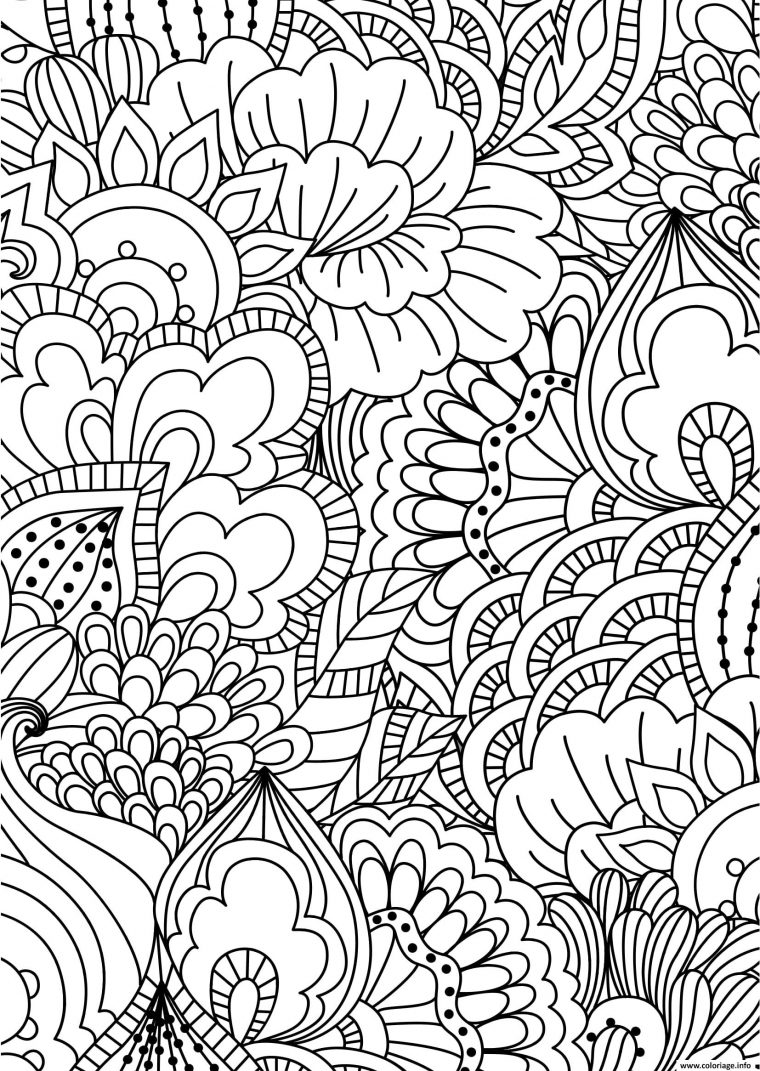 Coloriage Fleurs Adulte Pattern Zentangle Dessin Adulte À dedans Dessin Des Fleurs A Imprimer