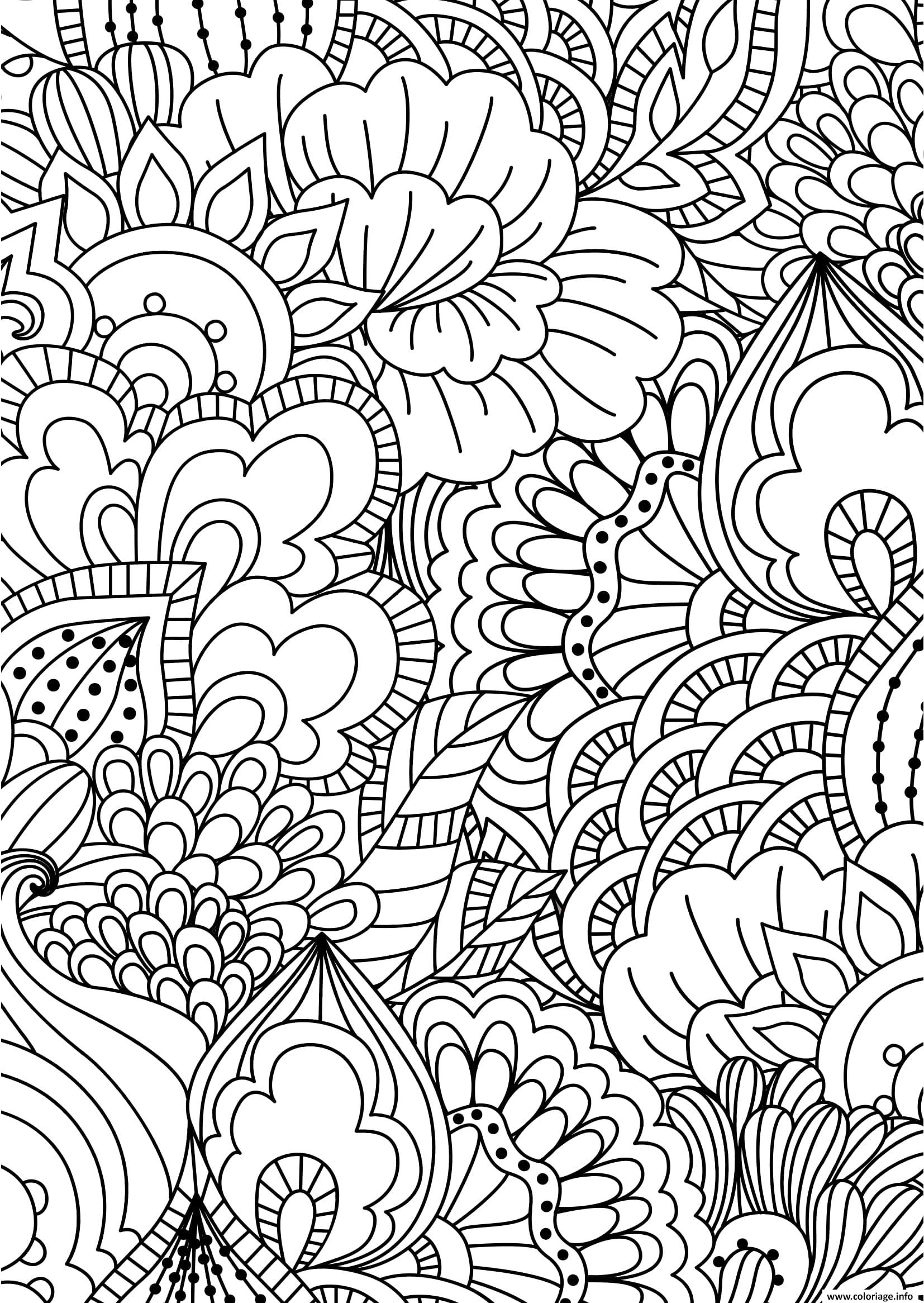 Coloriage Fleurs Adulte Pattern Zentangle Dessin Adulte À dedans Dessin Des Fleurs A Imprimer 