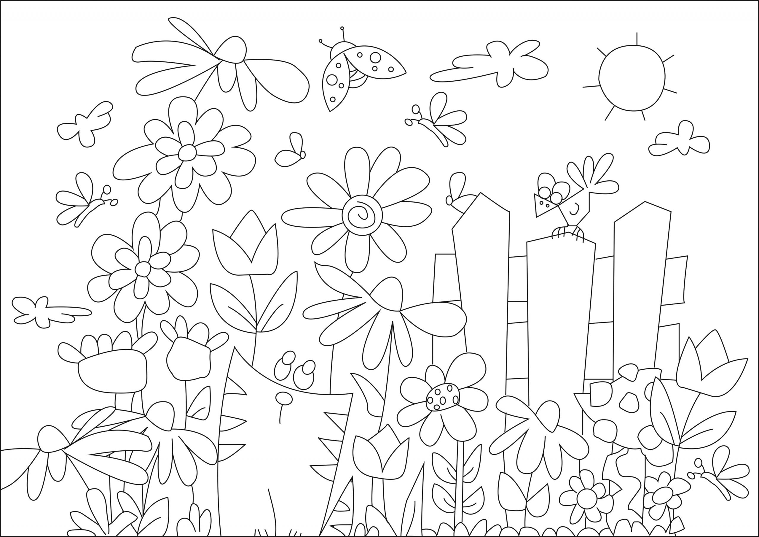 Coloriage Fleurs Printemps pour Coloriage De Printemps