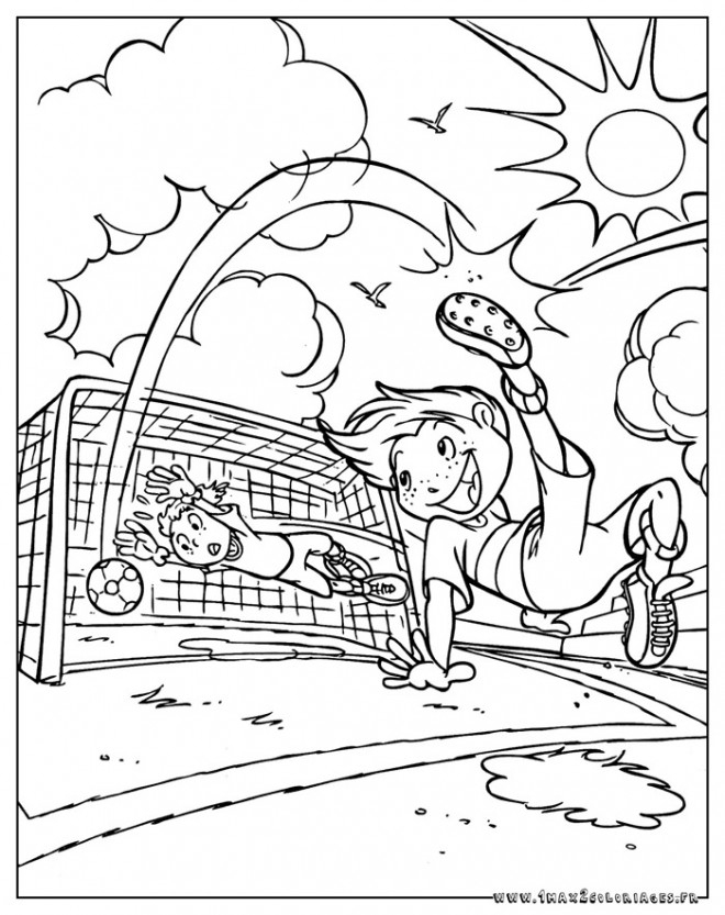 Coloriage Foot But Dessin Gratuit À Imprimer tout Coloriage Gardien De Foot 