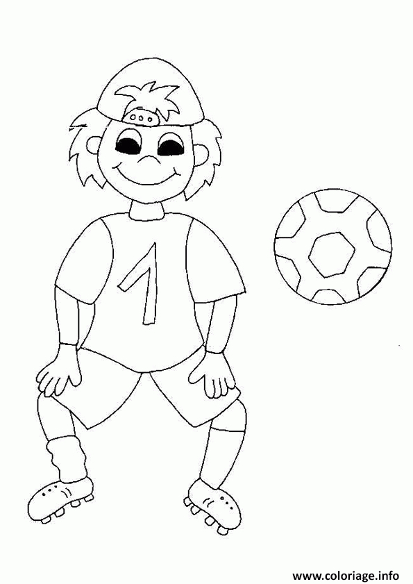 Coloriage Footballeur Foot Foot Enfant Sourire Dessin avec Coloriage Foot Gratuit