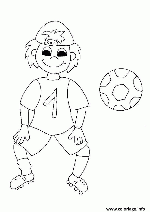 Coloriage Footballeur Foot Foot Enfant Sourire Dessin dedans Coloriage Magique Foot 