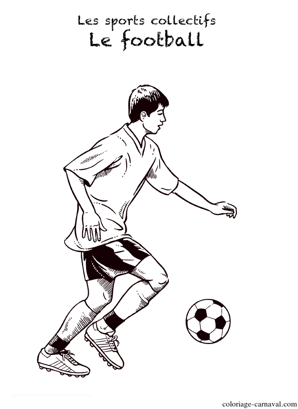 Coloriage Footballeur Foot Sport Collectif Football 4 À à Coloriage Foot Gratuit 