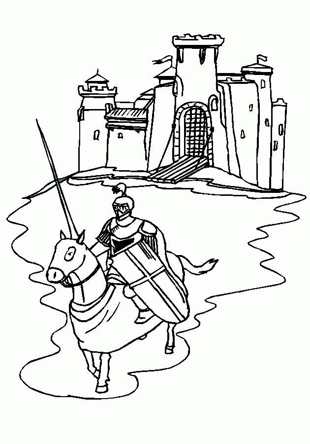 Coloriage Fr: Coloriage Chevalier Et Chateau Fort avec Coloriage Mike Le Chevalier