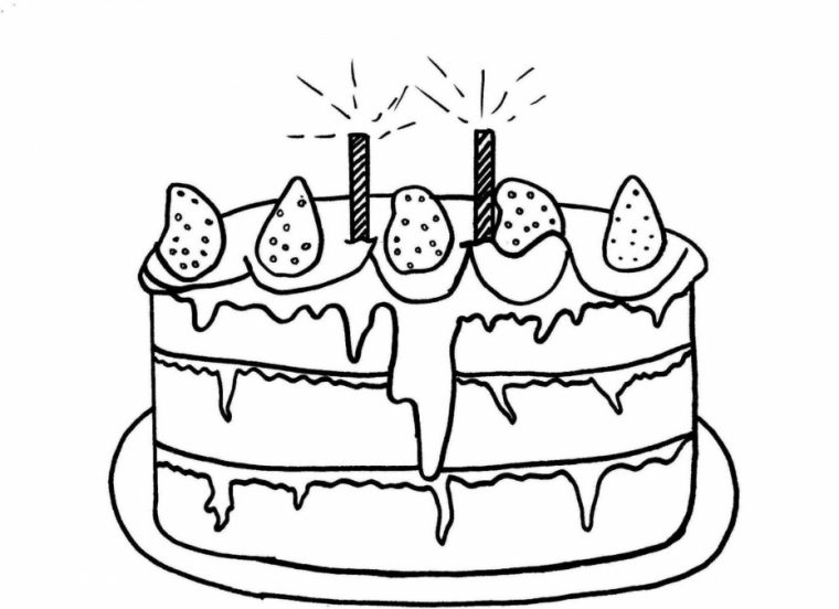 Coloriage Gâteau Anniversaire Dessin À Imprimer Sur pour Dessin Sur Gateau