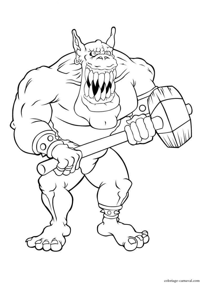 Coloriage Geant Ogre Mechant Dessin Gratuit – Coloriage avec Dessin Chien Méchant