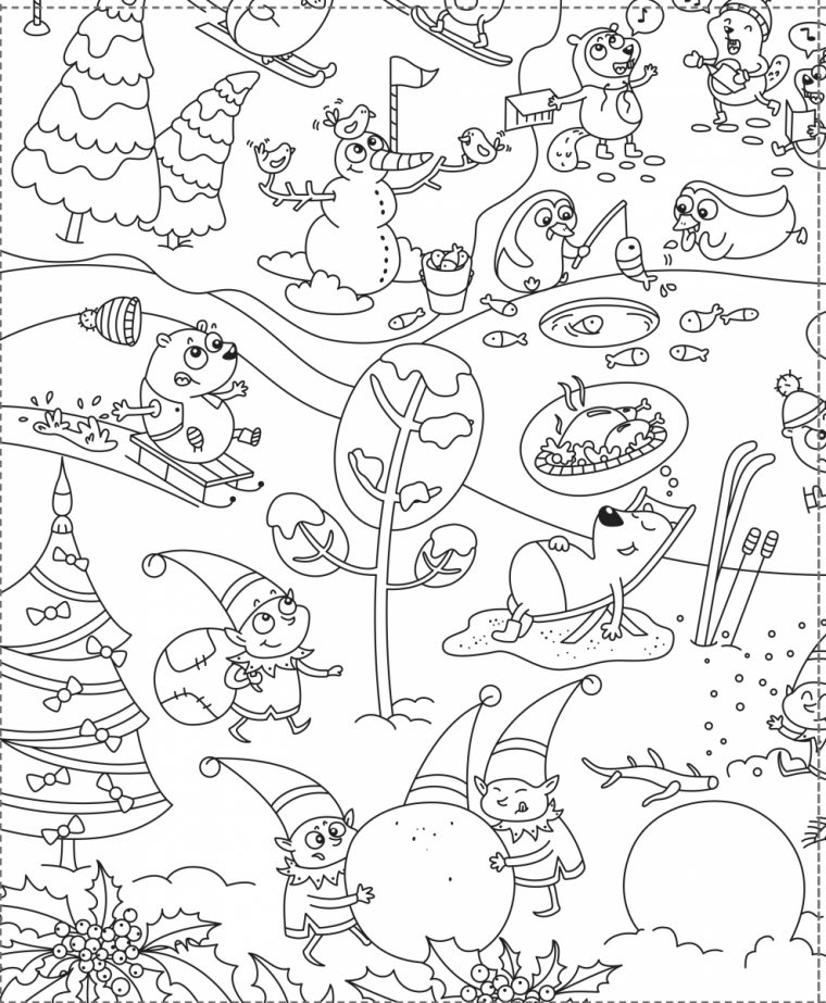 Coloriage Géant Pour Les Enfants Spécial Noël pour Dessin A Imprimer Enfant