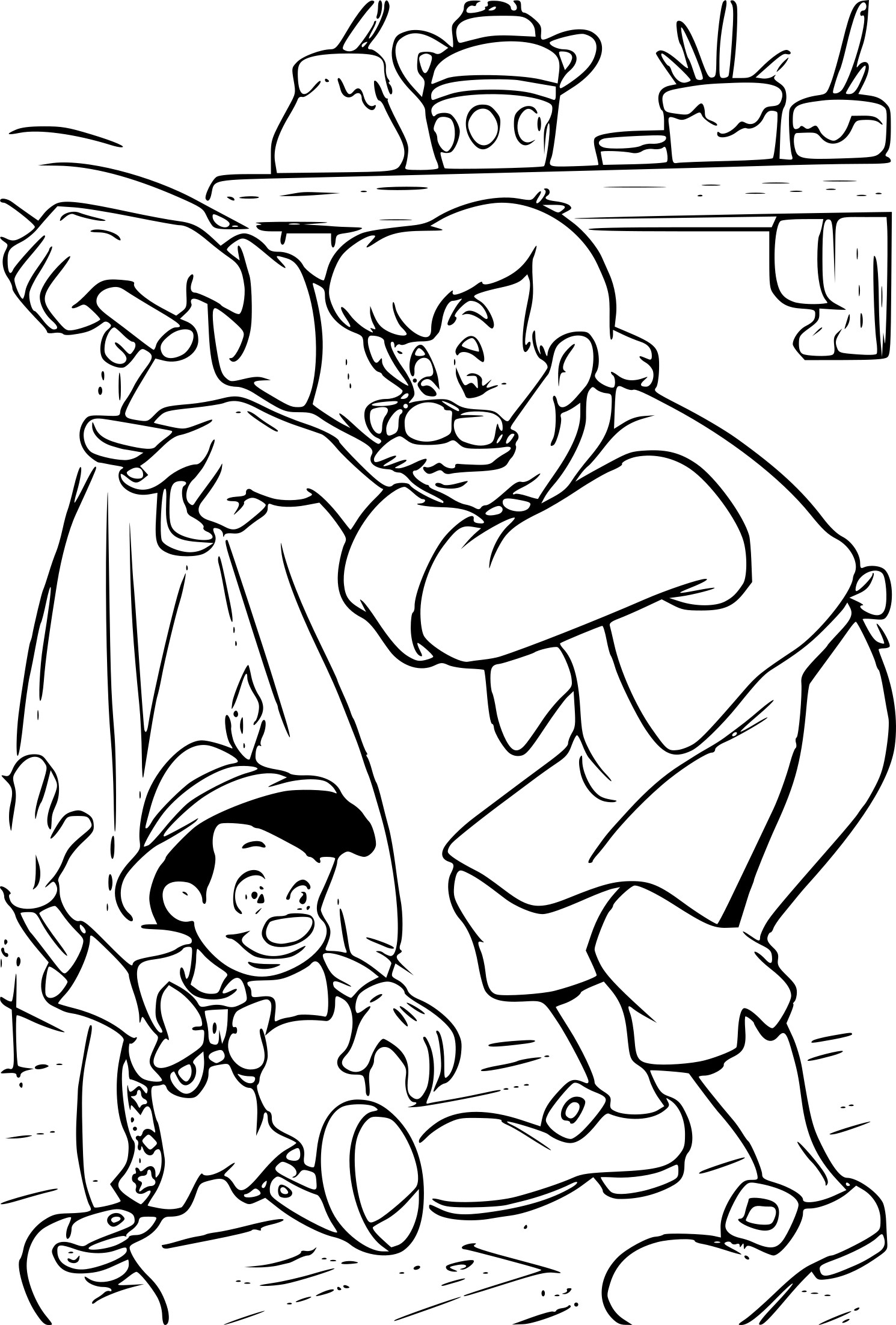 Coloriage Geppetto Disney À Imprimer encequiconcerne Coloriage De Dessin Animé