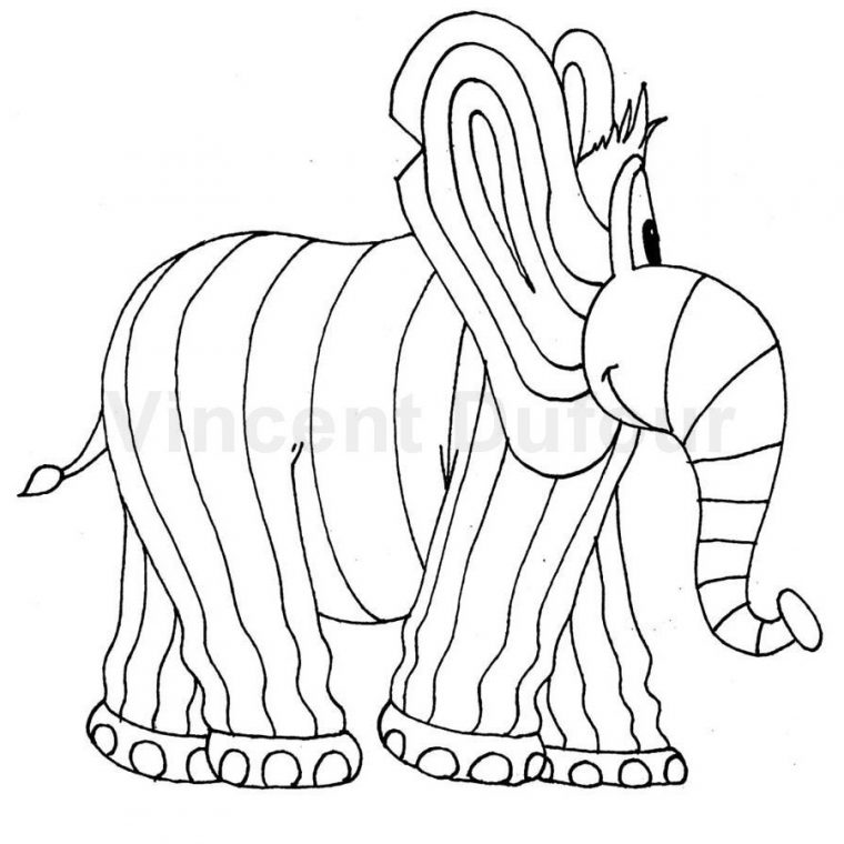 Coloriage Gratuit Éléphant "Titou De Profil" [Dessin À concernant Dessin D Éléphant À Colorier