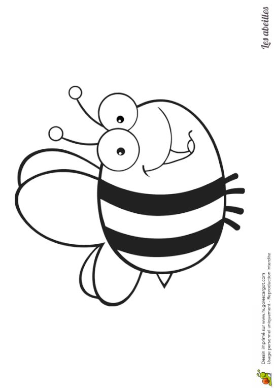 Coloriage Grosse Abeille  Coloriage, Abeille Dessin à Abeille Coloriage