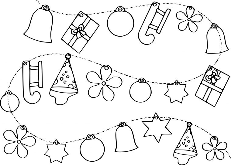 Coloriage Guirlandes De Noël À Imprimer destiné Joyeux Noel A Colorier