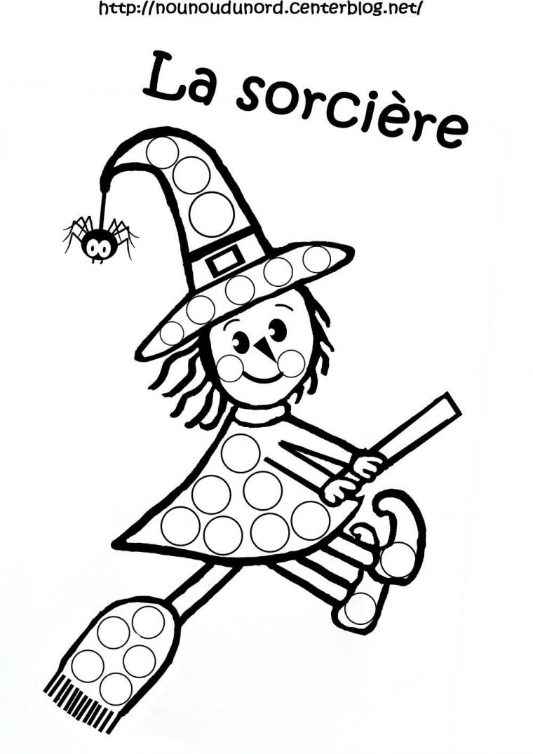 Coloriage Halloween A Gommettes  Bricolage Halloween intérieur Coloriage De Halloween