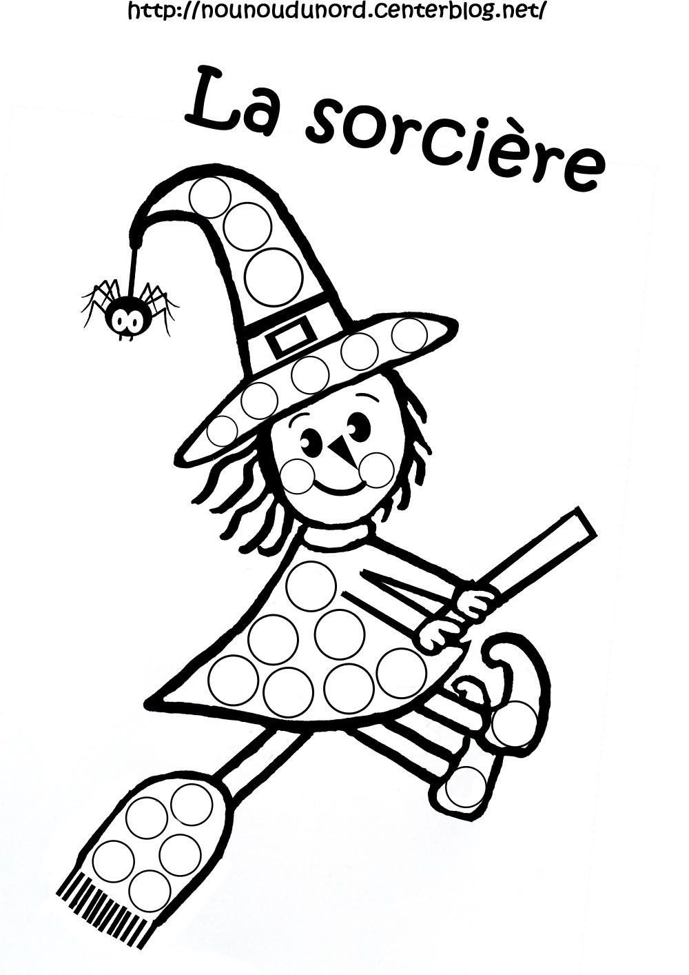Coloriage Halloween A Gommettes  Bricolage Halloween intérieur Coloriage De Halloween 