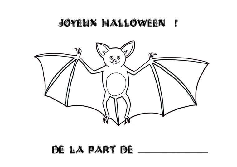 Coloriage Halloween : Chauve-Souris tout Chauve Souris Coloriage