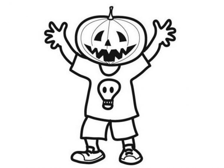 Coloriage Halloween : Citrouille Man pour Coloriage