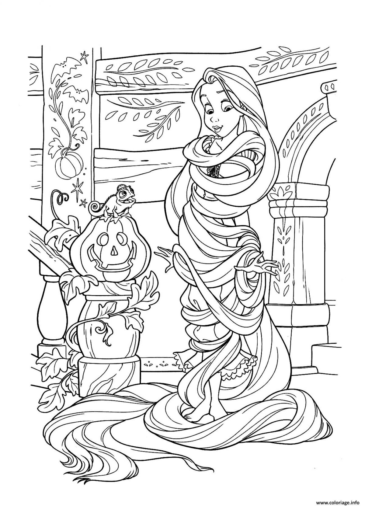 Coloriage Halloween Disney Princesse Raiponce Dessin tout Coloriage Raiponce A Imprimer