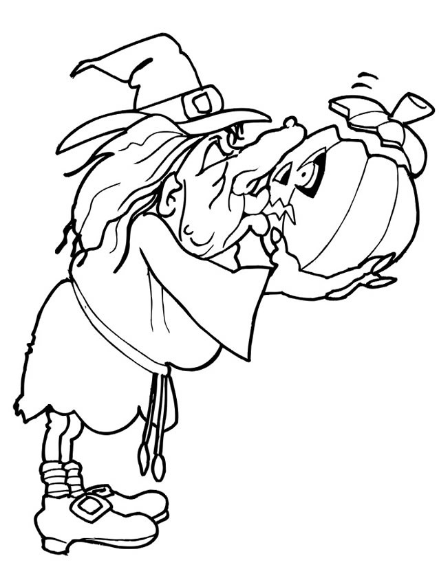 Coloriage Halloween Sorcière Citrouille Dessin Gratuit À pour Sorcière À Imprimer 