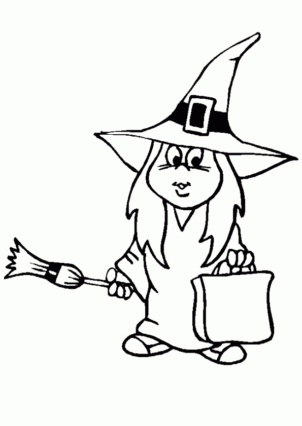 Coloriage Halloween Sorciere Enfant Sur Hugolescargot avec Comment Dessiner Des Dessin D Halloween 