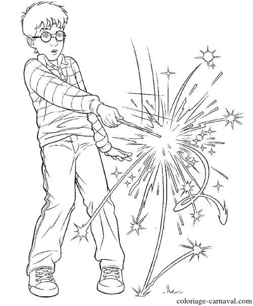 Coloriage Harry Potter Et Sa Baguette Magique Dessin serapportantà Coloriage Magie 