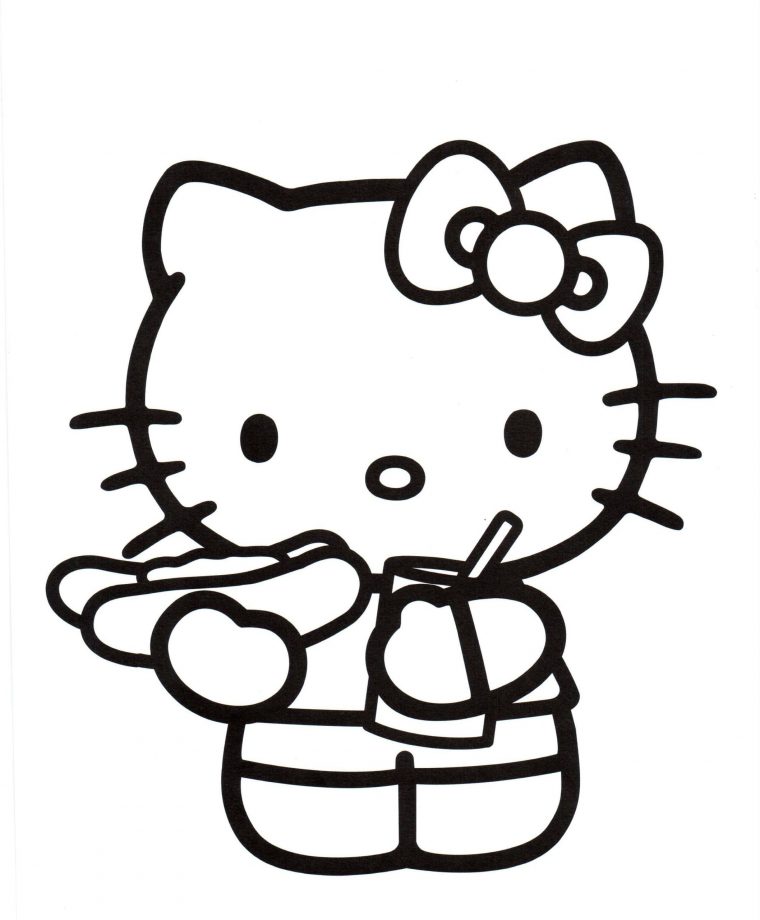 Coloriage Hello Kitty. 100 Coloriages Gratuites À Imprimer destiné Dessin Hello Kitty