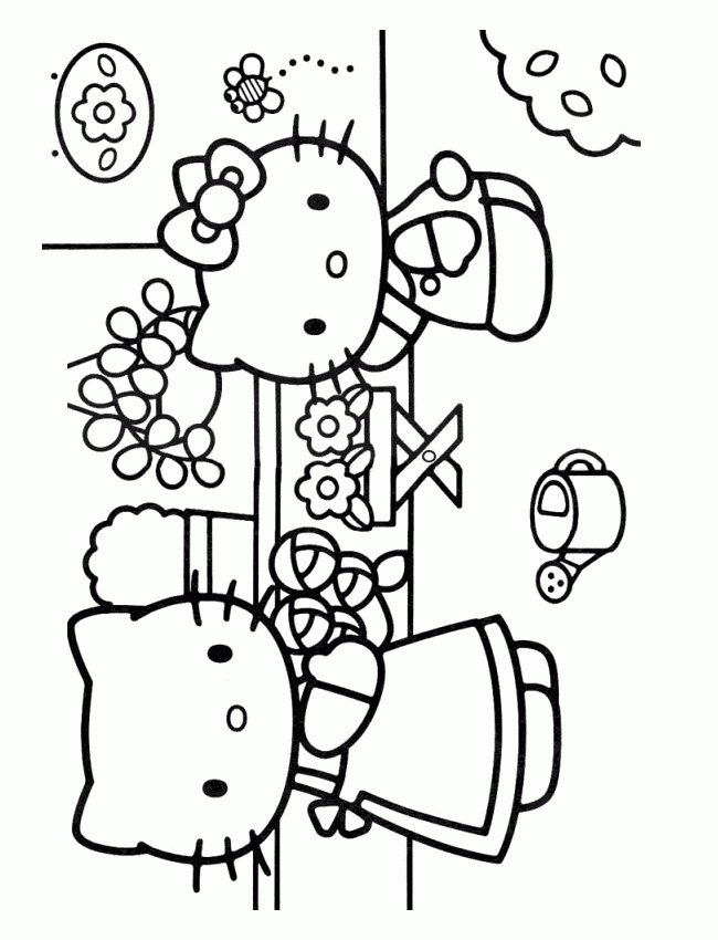 Coloriage Hello Kitty 14 à Jeux De Coloriage Hello Kitty 