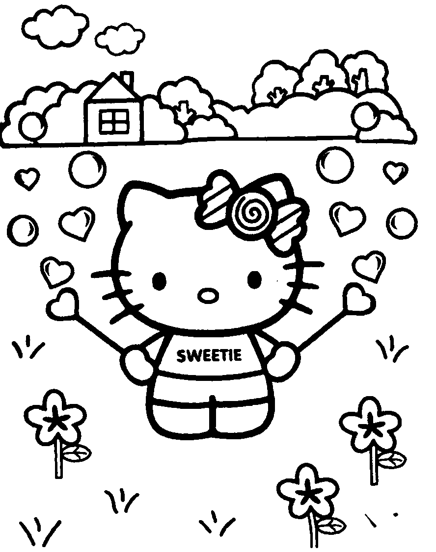 Coloriage Hello Kitty #36792 (Dessins Animés) - Album De serapportantà Dessins De Hello Kitty