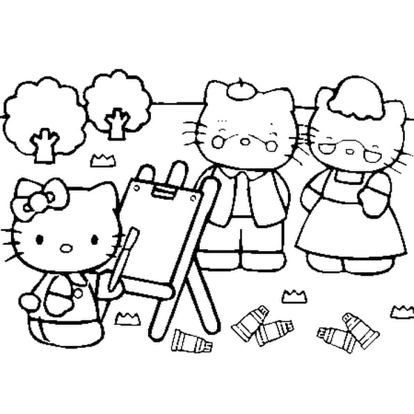 Coloriage Hello Kitty En Ligne Gratuit À Imprimer destiné Dessin Hello Kitty À Imprimer