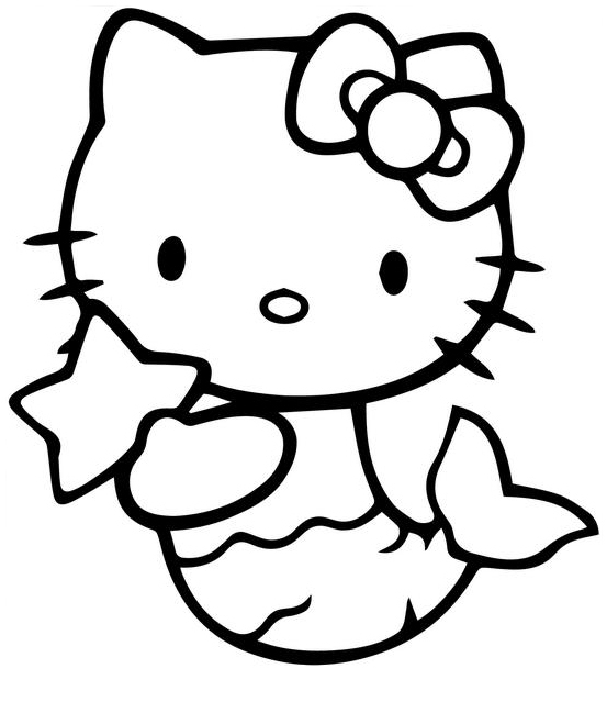 Coloriage Hello Kitty Sirène Gratuit À Imprimer Et dedans Dessin Hello Kitty 