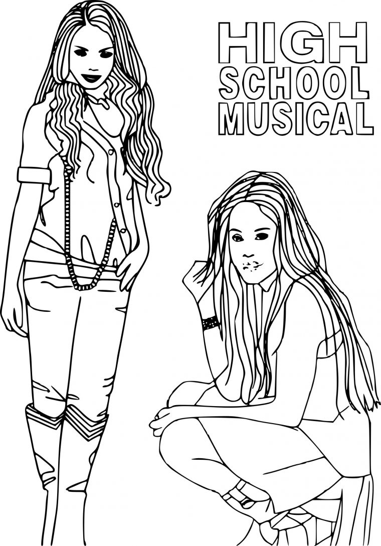 Coloriage High School Musical À Imprimer destiné Coloriage De Fille À Imprimer