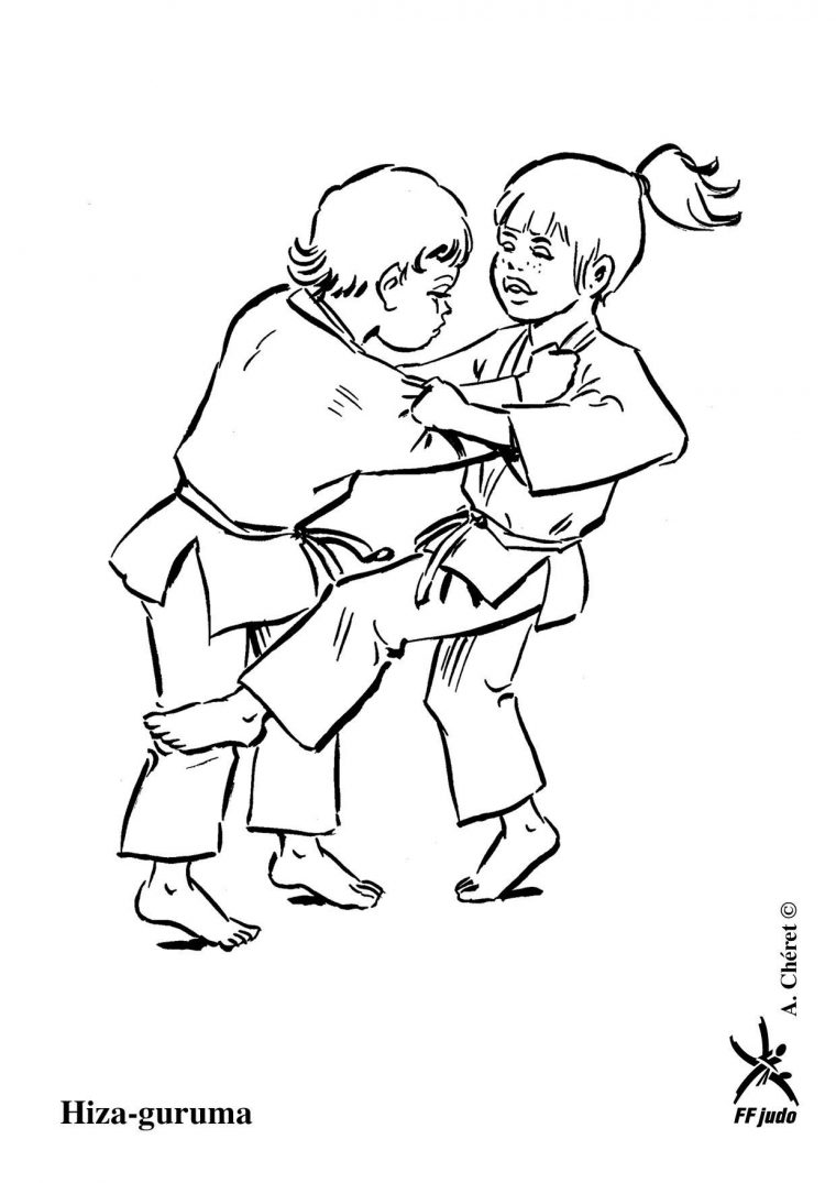 Coloriage Hiza-Guruma – Coloriage Judo – Coloriages Sports tout Coloriage Judo