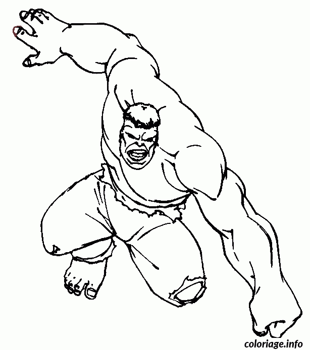 Coloriage Hulk En Plein Saut Dessin Hulk À Imprimer encequiconcerne Coloriage Hulk 