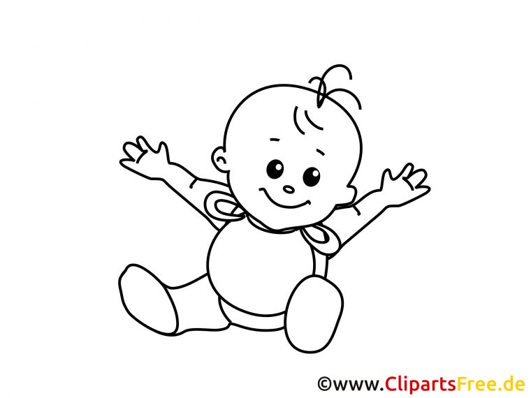 Coloriage Illustration Bébé À Télécharger – Bébé avec Coloriage Bébé