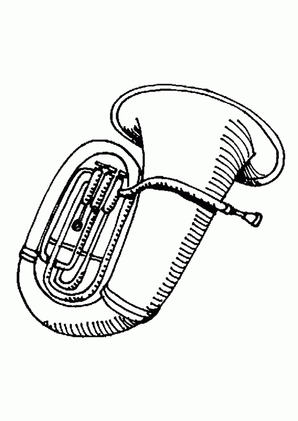 Coloriage Instrument De Musique Tuba serapportantà Coloriage Instrument De Musique À Imprimer