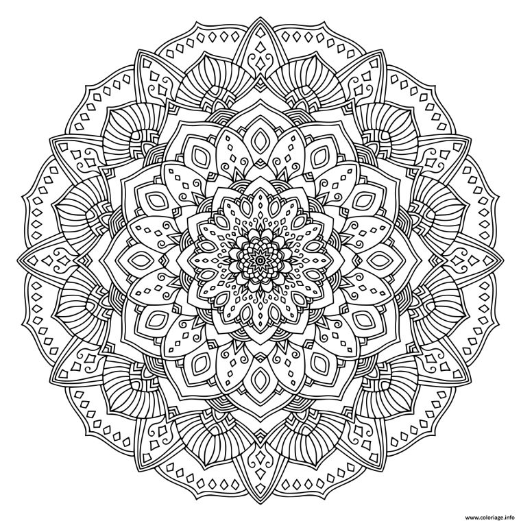 Coloriage Intricate Black Mandala Dessin encequiconcerne Dessins Mandala Gratuit A Imprimer