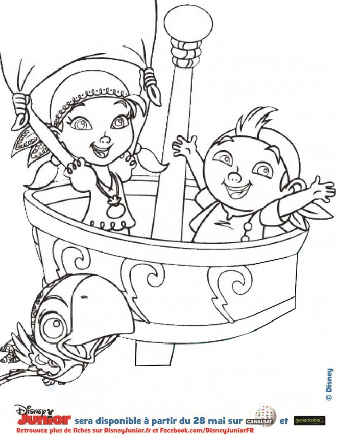 Coloriage Jack Et Izzy Sur Le Bateau De Pirates Dessin destiné Dessin Jack Le Pirate