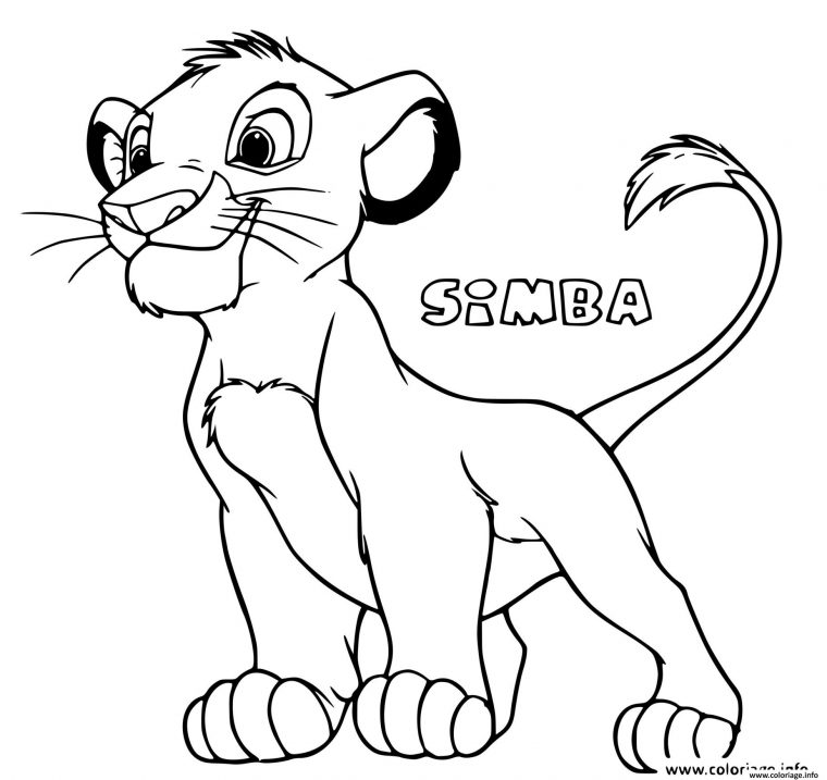 Coloriage Jeune Lionceau Simba Dessin Simba À Imprimer tout Lion A Dessiner