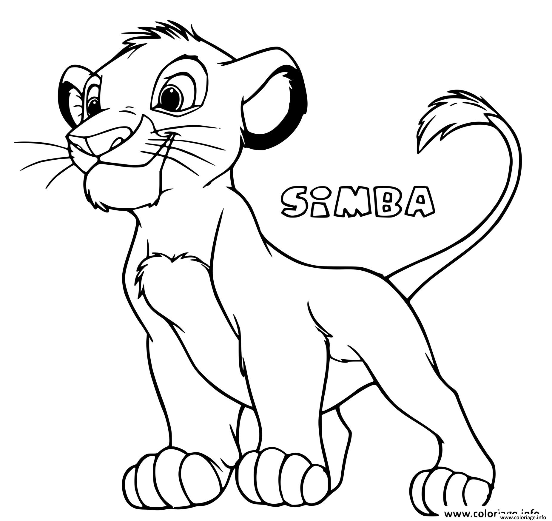 Coloriage Jeune Lionceau Simba Dessin Simba À Imprimer tout Lion A Dessiner 