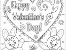 Coloriage Joyeuse St Valentin Par Des Lapins Carte De pour Dessin Pour La St Valentin