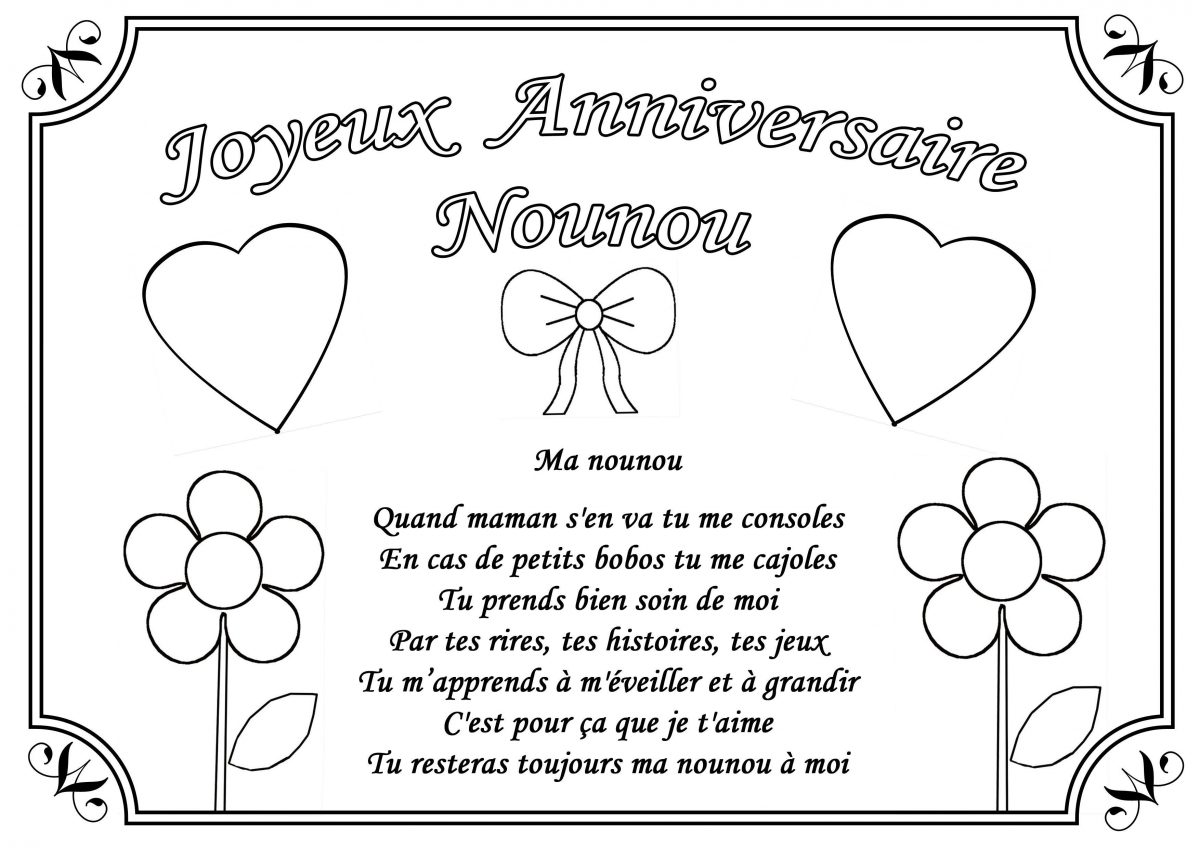 Coloriage Joyeux Anniversaire Nounou tout Tata Nounou Fleuve Et Riviere