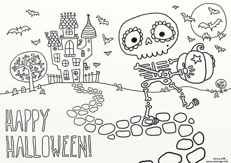 Coloriage Joyeux Halloween Dessin Halloween À Imprimer concernant Coloriage Halloween À Imprimer