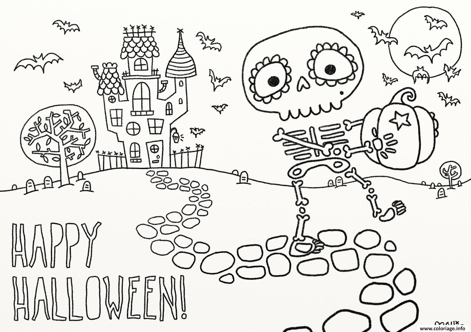 Coloriage Joyeux Halloween Dessin Halloween À Imprimer concernant Coloriage Halloween À Imprimer 