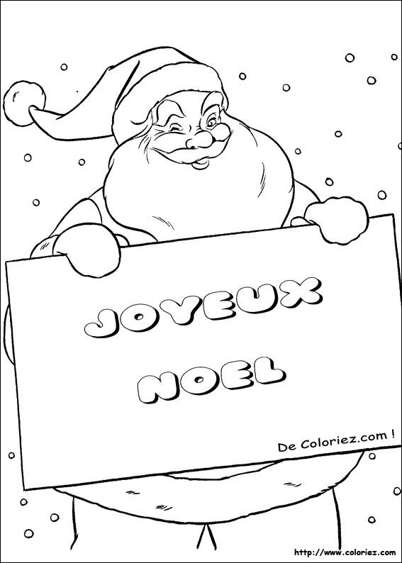 Coloriage Joyeux Noel Pere Noel  Páginas Para Colorir avec Joyeux Noel A Colorier