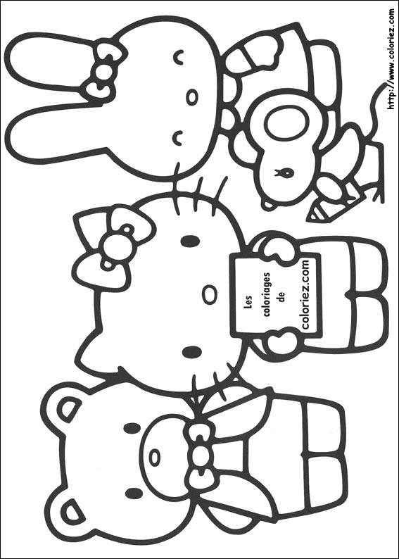 Coloriage - Kitty Aime Les Coloriages encequiconcerne Jeux De Coloriage Hello Kitty 