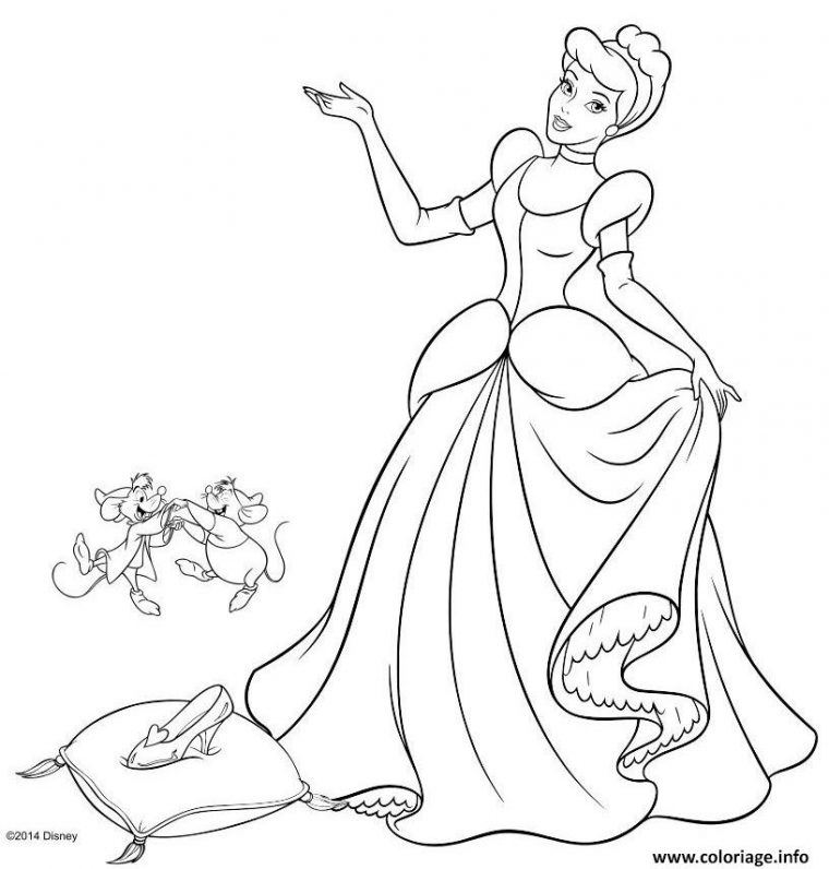 Coloriage La Belle Princesse Cendrillon Dessin Cendrillon destiné Dessin À Colorier Cendrillon